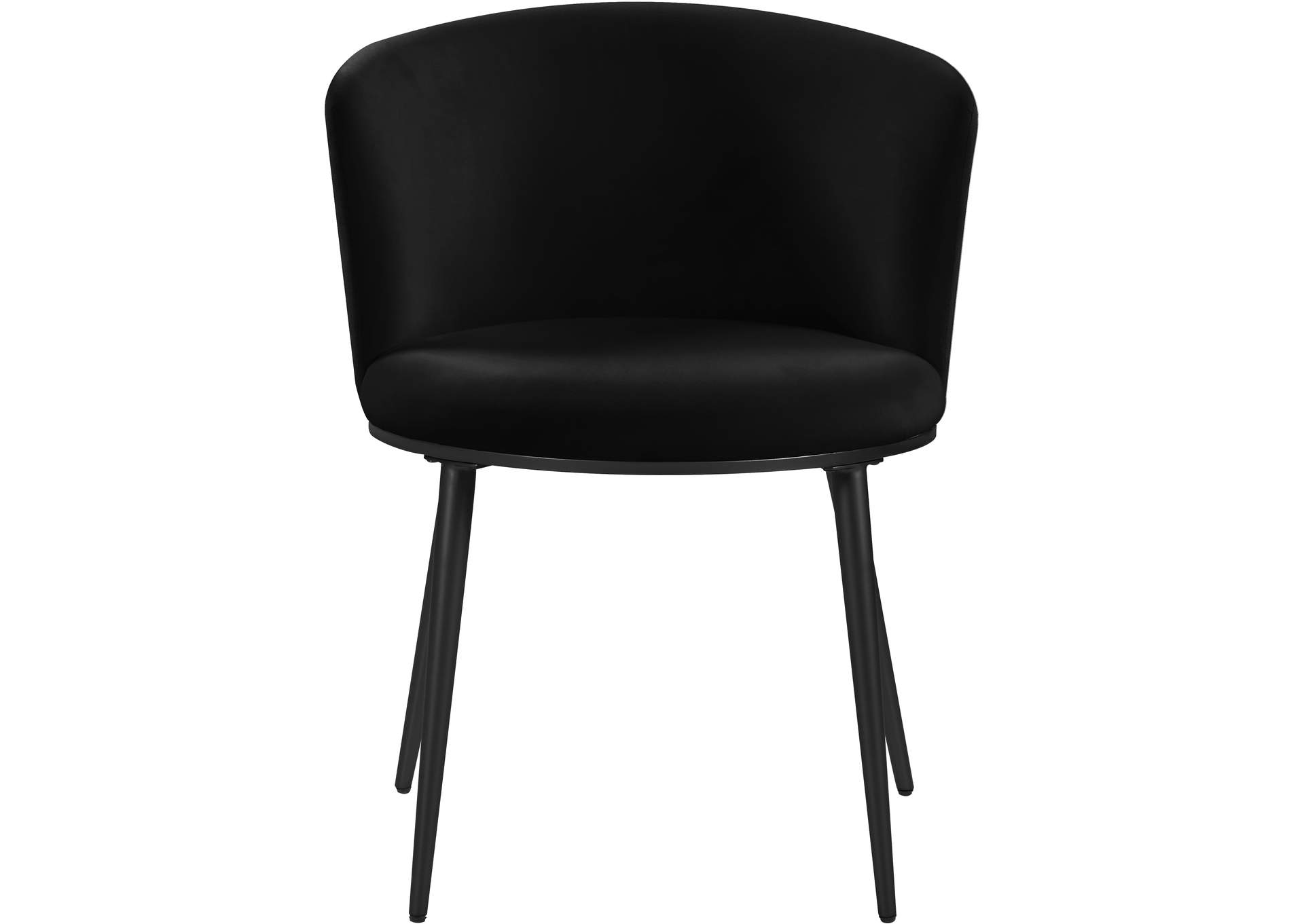 Skylar Black Velvet Dining Chair Set of 2,Meridian Furniture