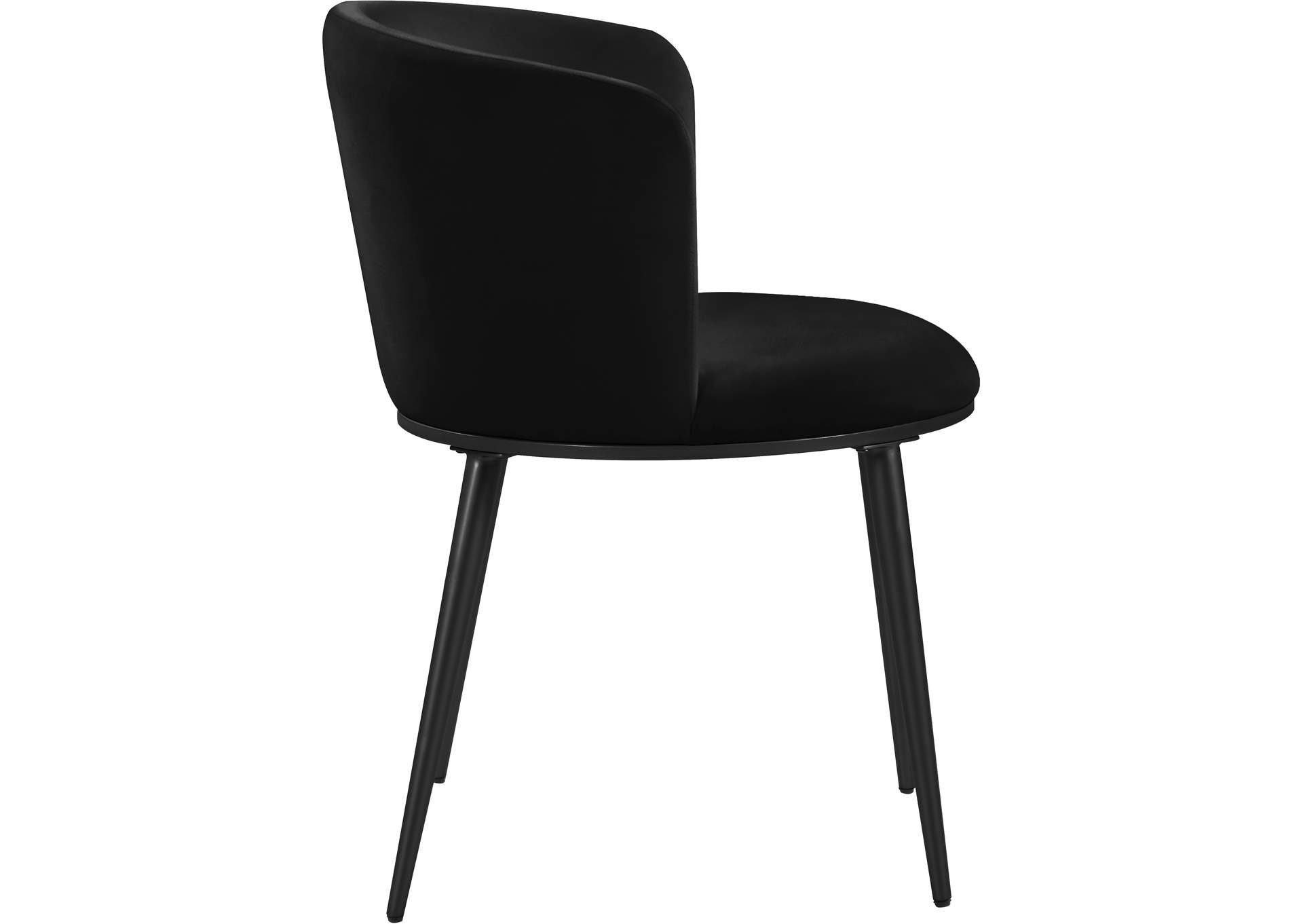 Skylar Black Velvet Dining Chair Set of 2,Meridian Furniture