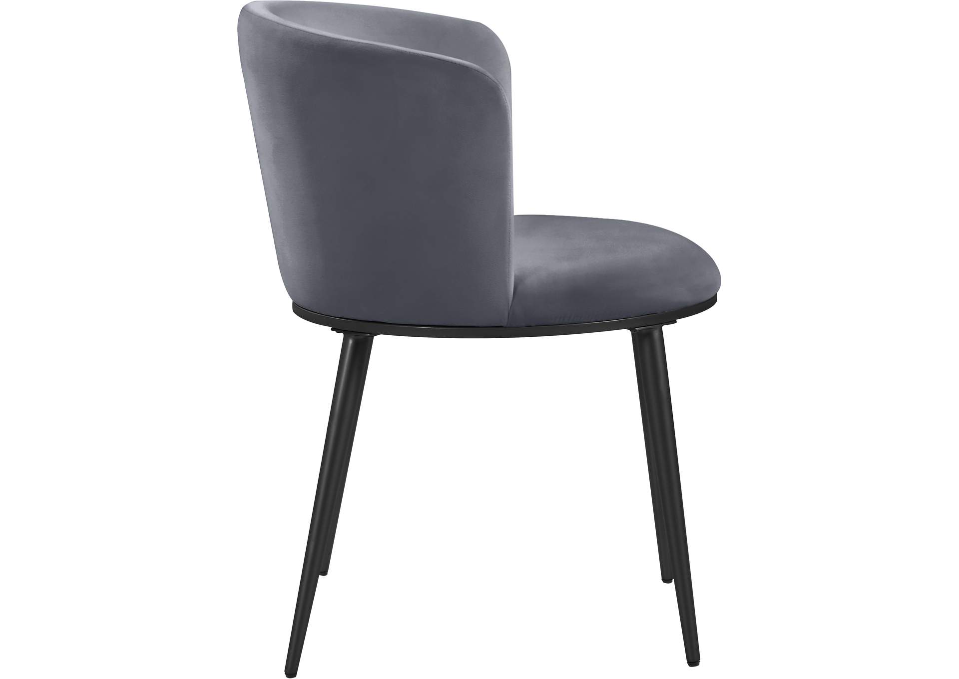 Skylar Grey Velvet Dining Chair Set of 2,Meridian Furniture