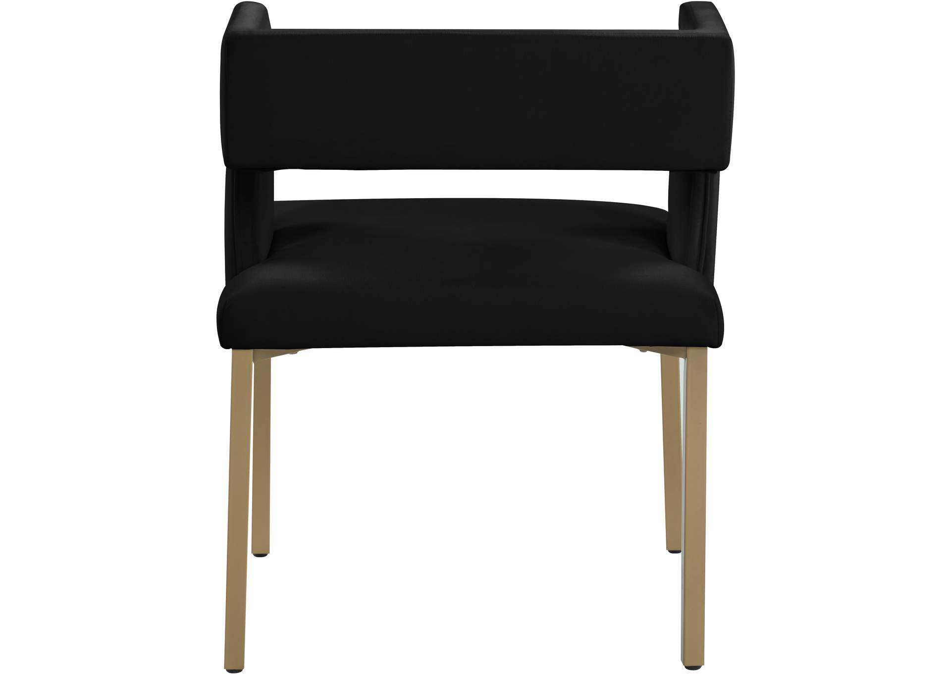 Caleb Black Velvet Dining Chair Set of 2,Meridian Furniture