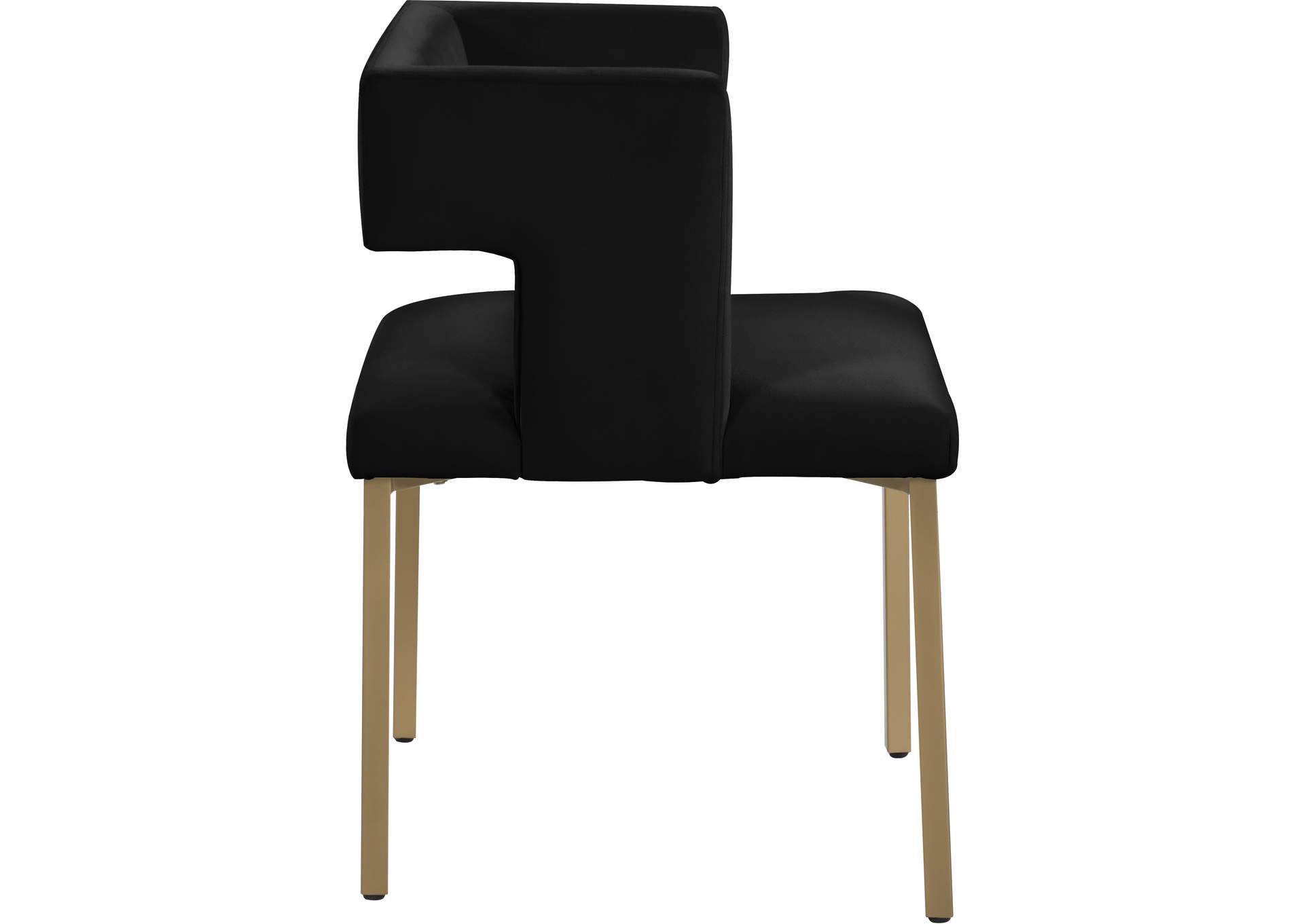 Caleb Black Velvet Dining Chair Set of 2,Meridian Furniture