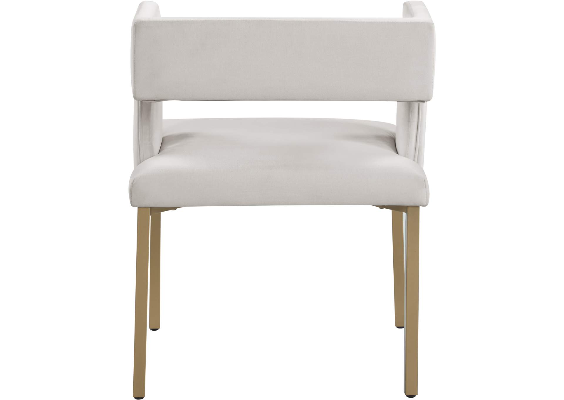 Caleb Cream Velvet Dining Chair Set of 2,Meridian Furniture