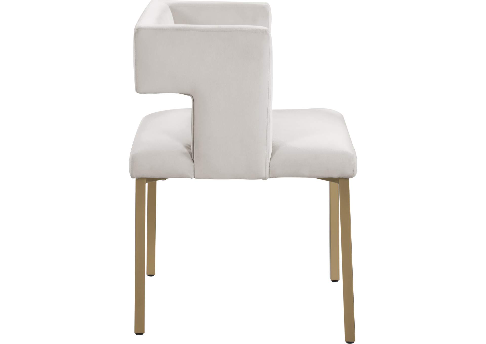 Caleb Cream Velvet Dining Chair Set of 2,Meridian Furniture