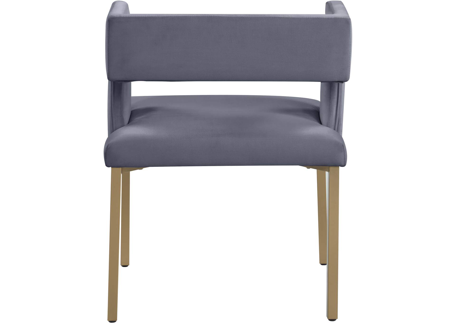 Caleb Grey Velvet Dining Chair Set of 2,Meridian Furniture