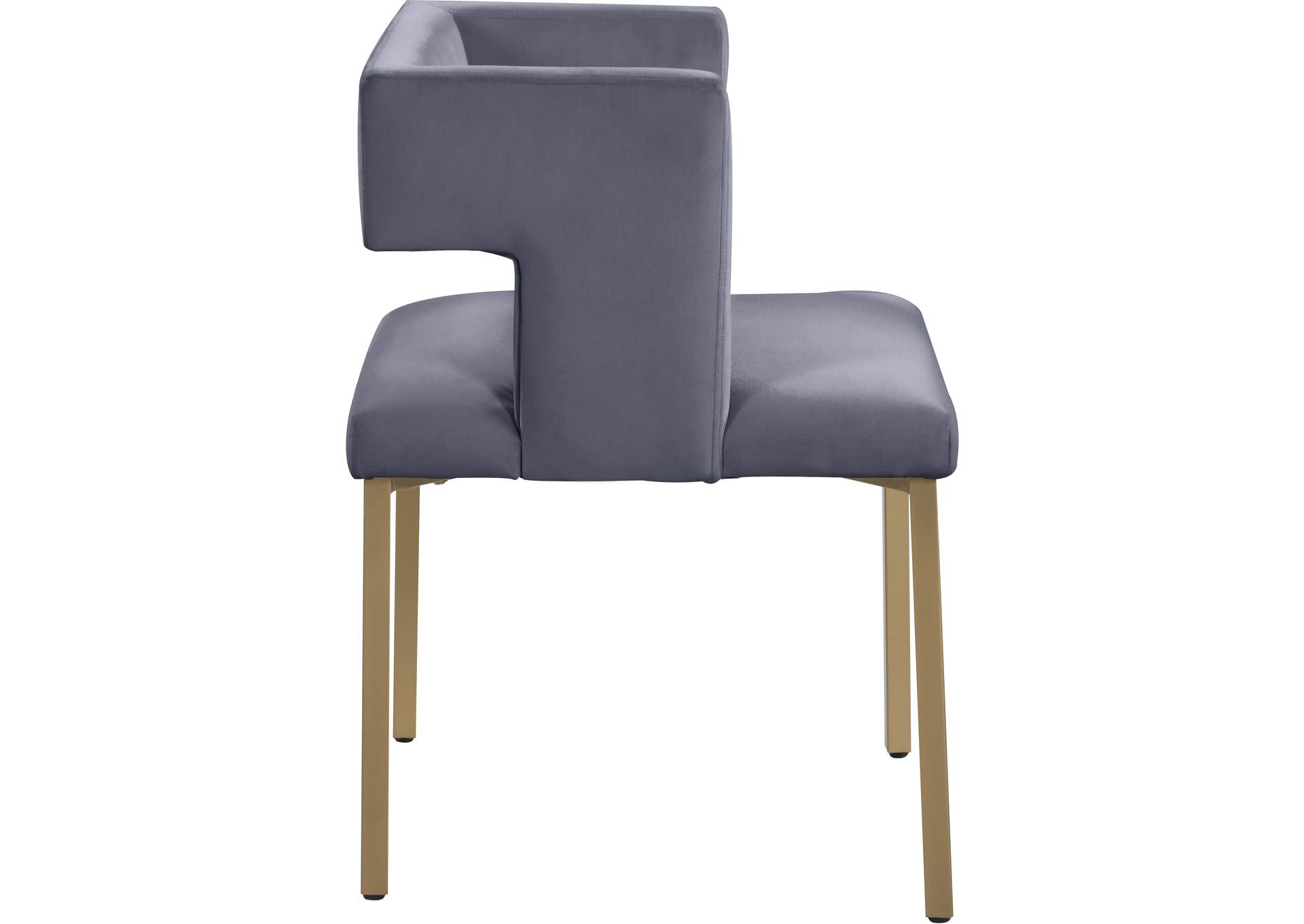 Caleb Grey Velvet Dining Chair Set of 2,Meridian Furniture