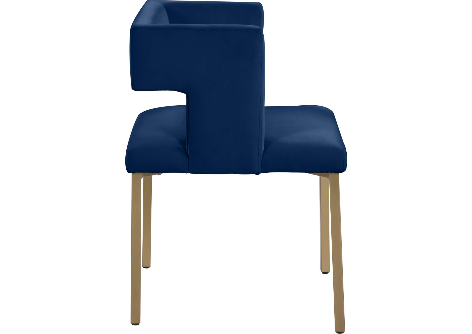 Caleb Navy Velvet Dining Chair Set of 2,Meridian Furniture