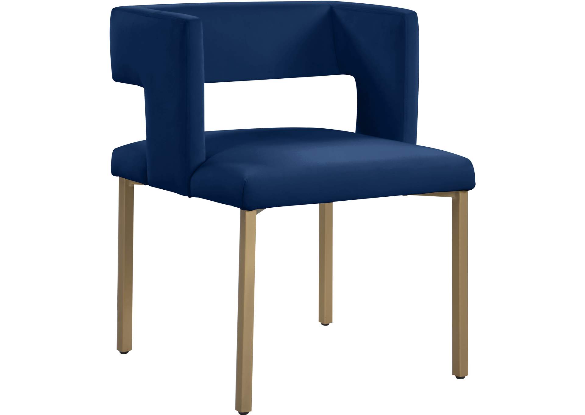 Caleb Navy Velvet Dining Chair Set of 2,Meridian Furniture