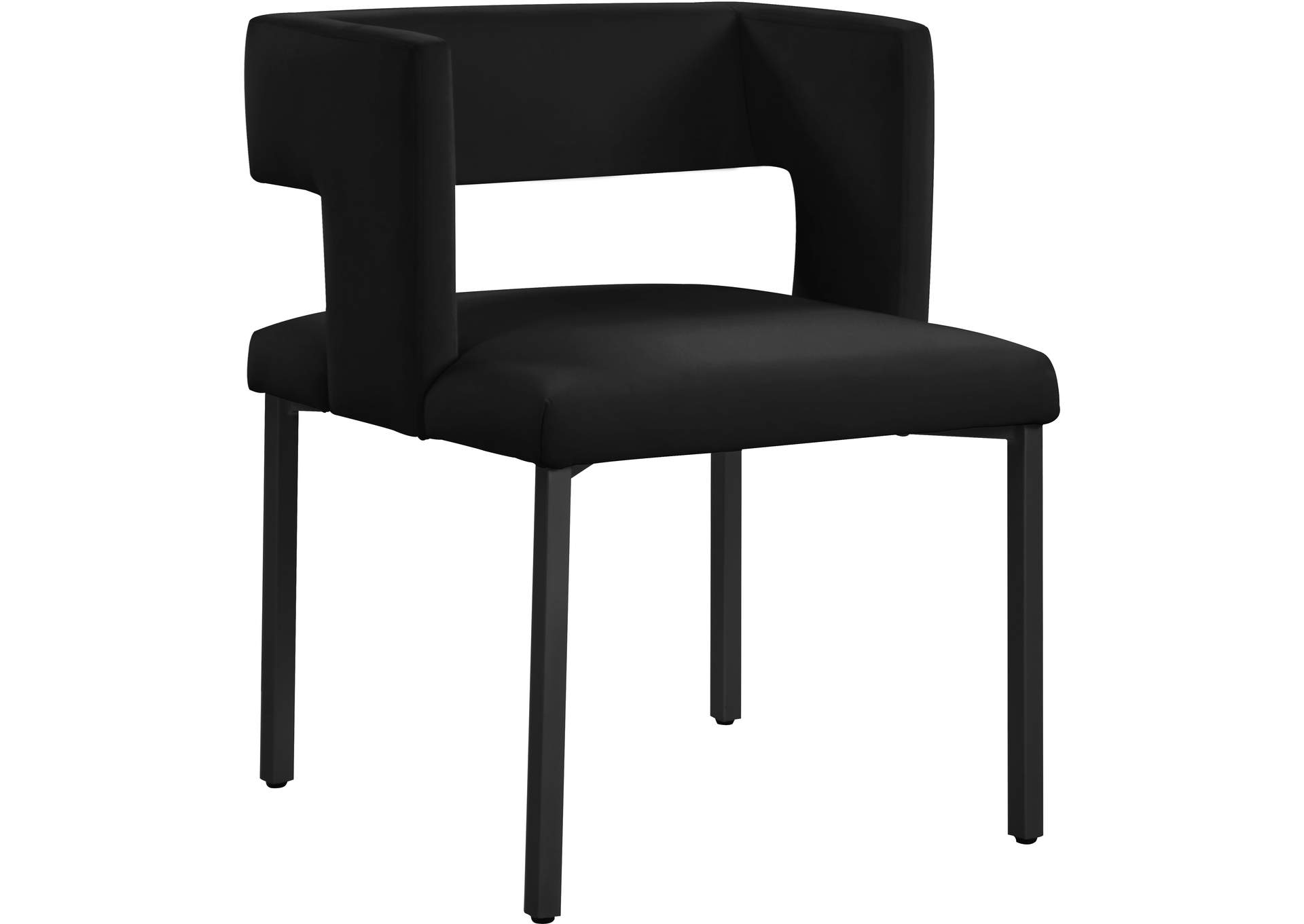 Caleb Black Velvet Dining Chair Set of 2,Meridian Furniture