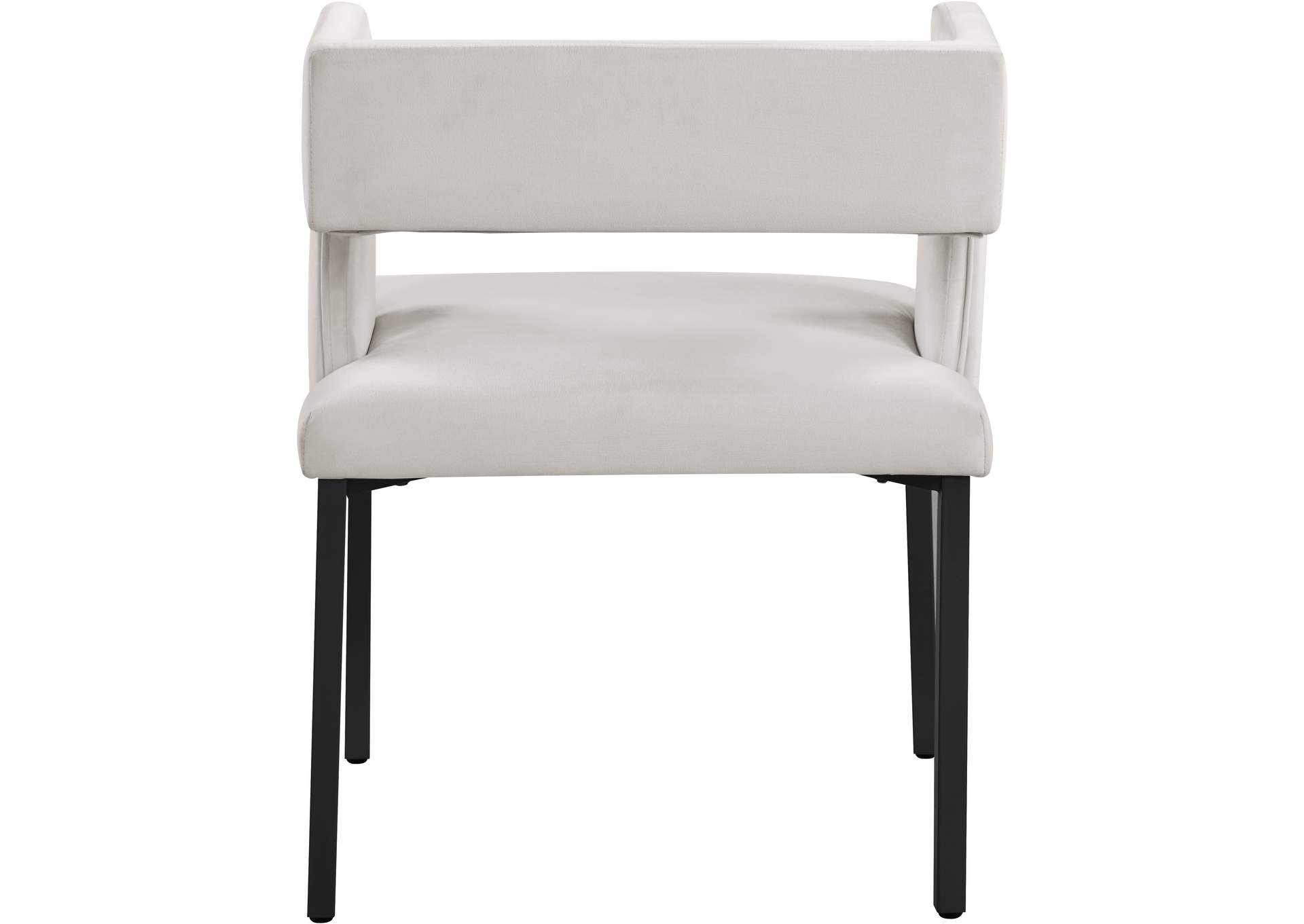 Caleb Cream Velvet Dining Chair Set of 2,Meridian Furniture