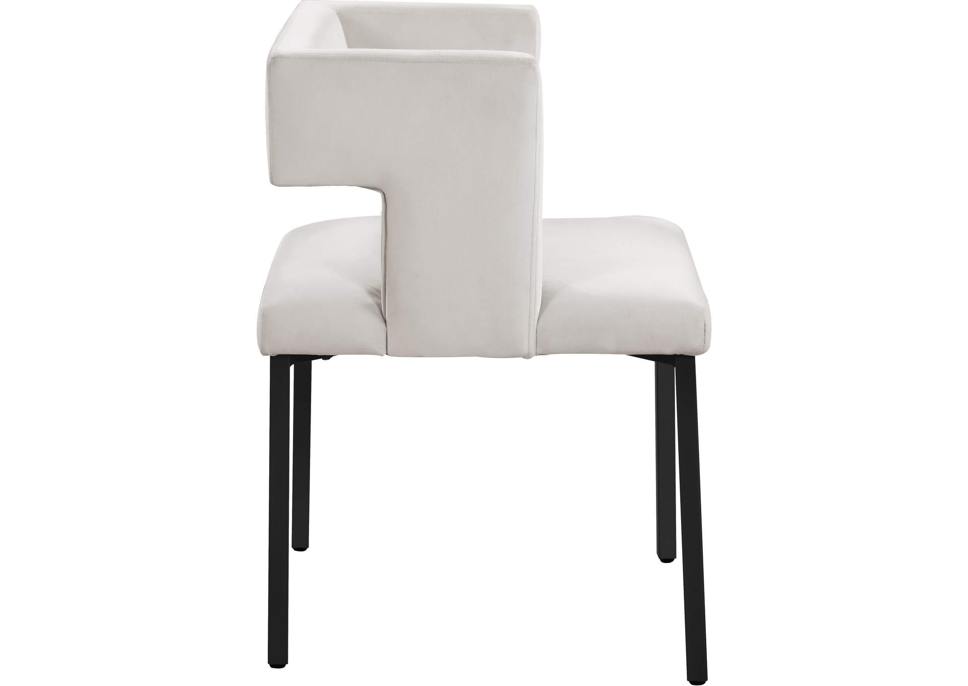 Caleb Cream Velvet Dining Chair Set of 2,Meridian Furniture