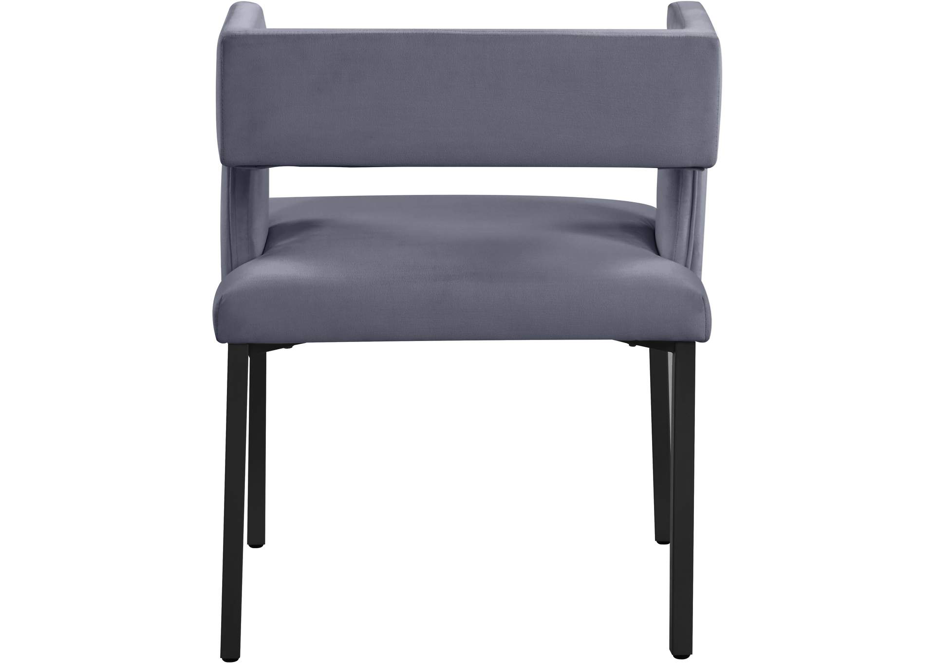 Caleb Grey Velvet Dining Chair Set of 2,Meridian Furniture