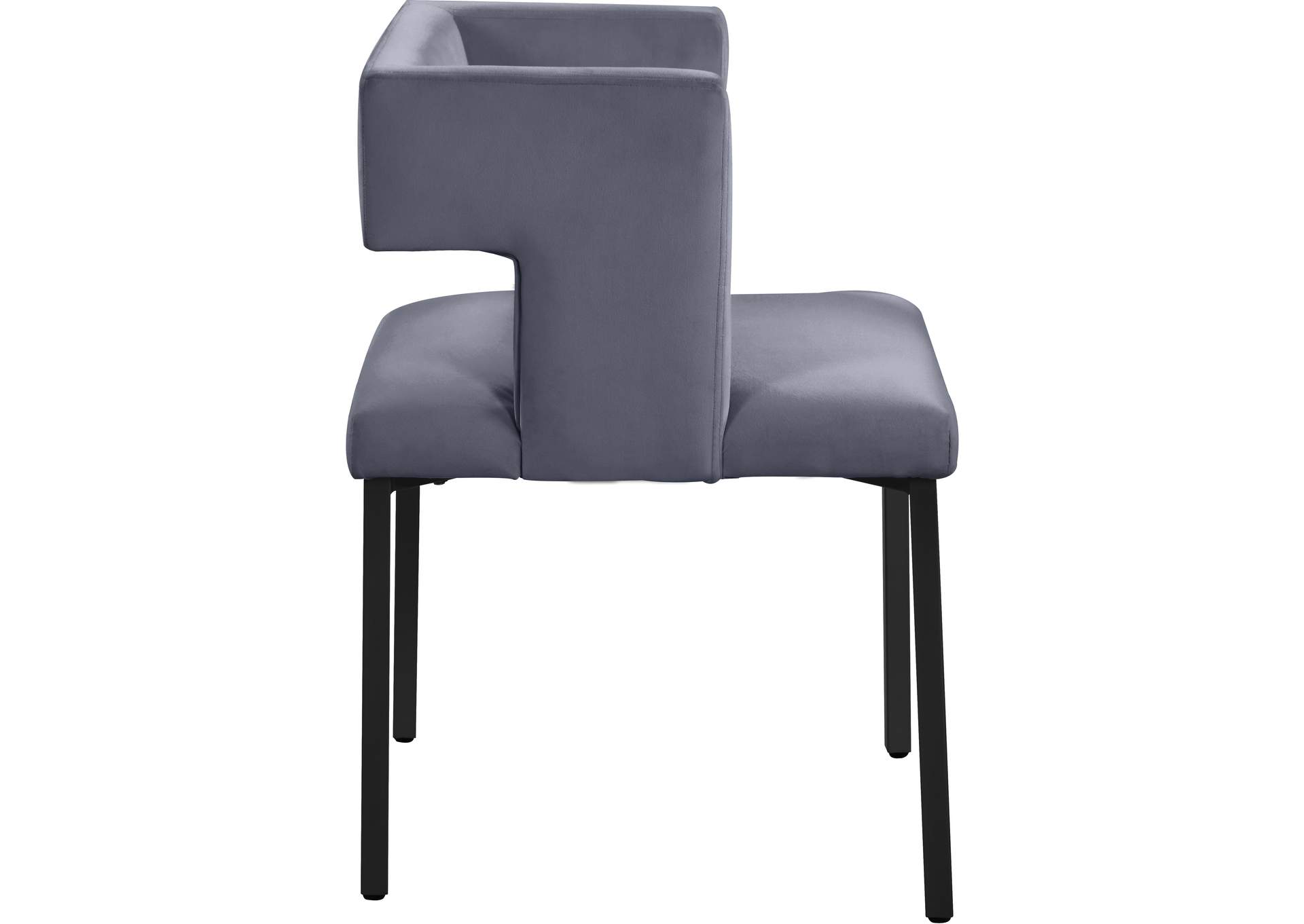 Caleb Grey Velvet Dining Chair Set of 2,Meridian Furniture