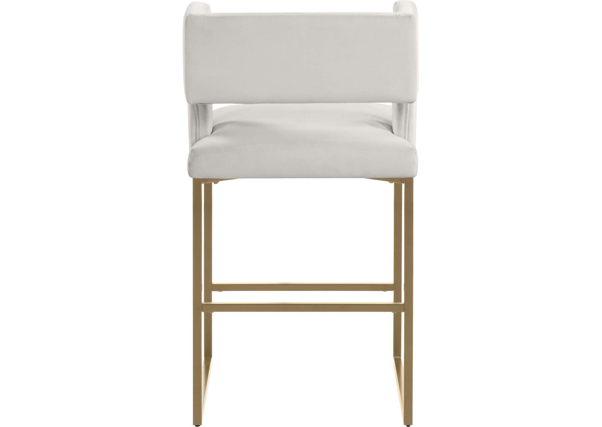 Caleb Cream Velvet Counter Stool Set of 2,Meridian Furniture