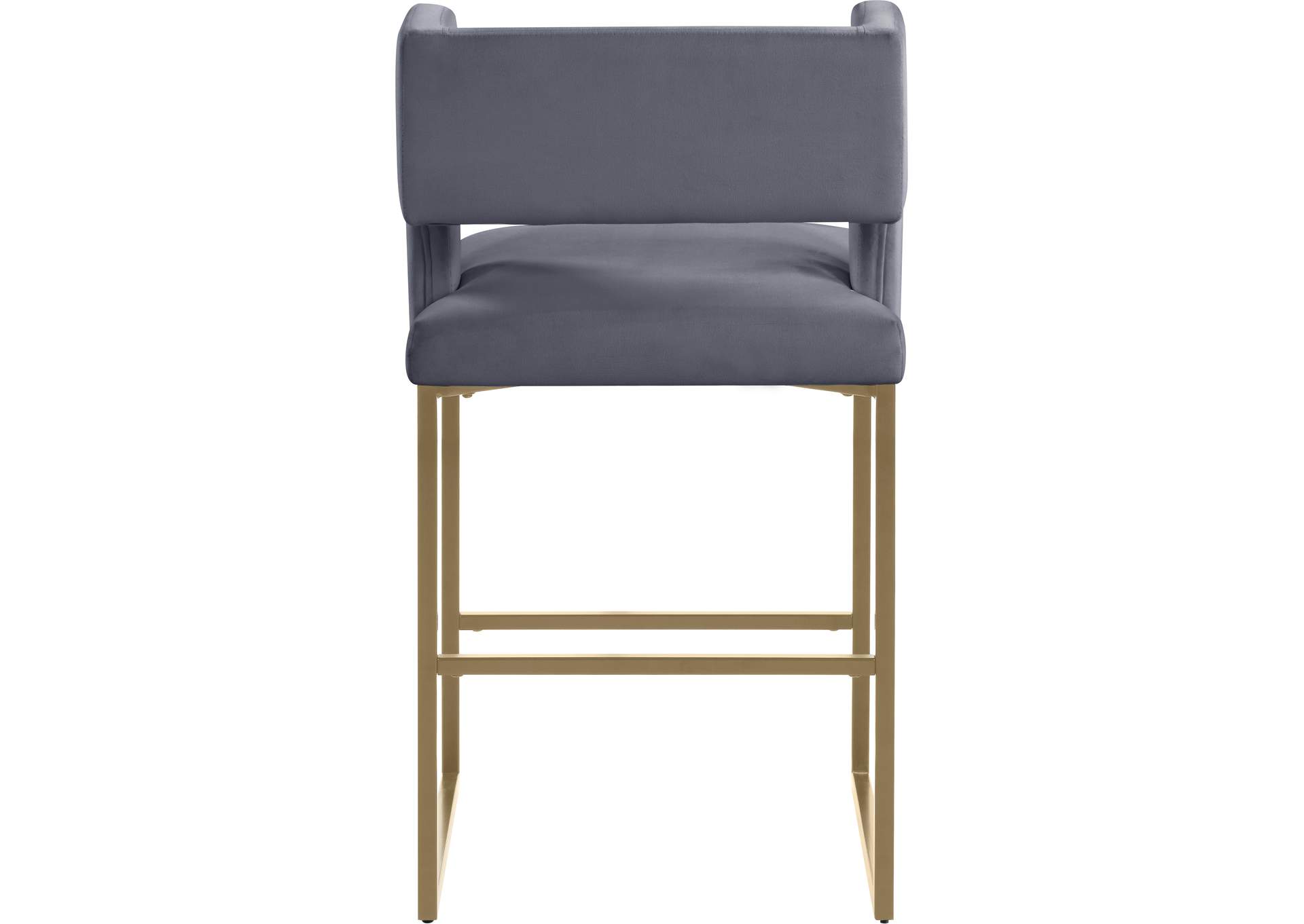 Caleb Grey Velvet Counter Stool Set of 2,Meridian Furniture