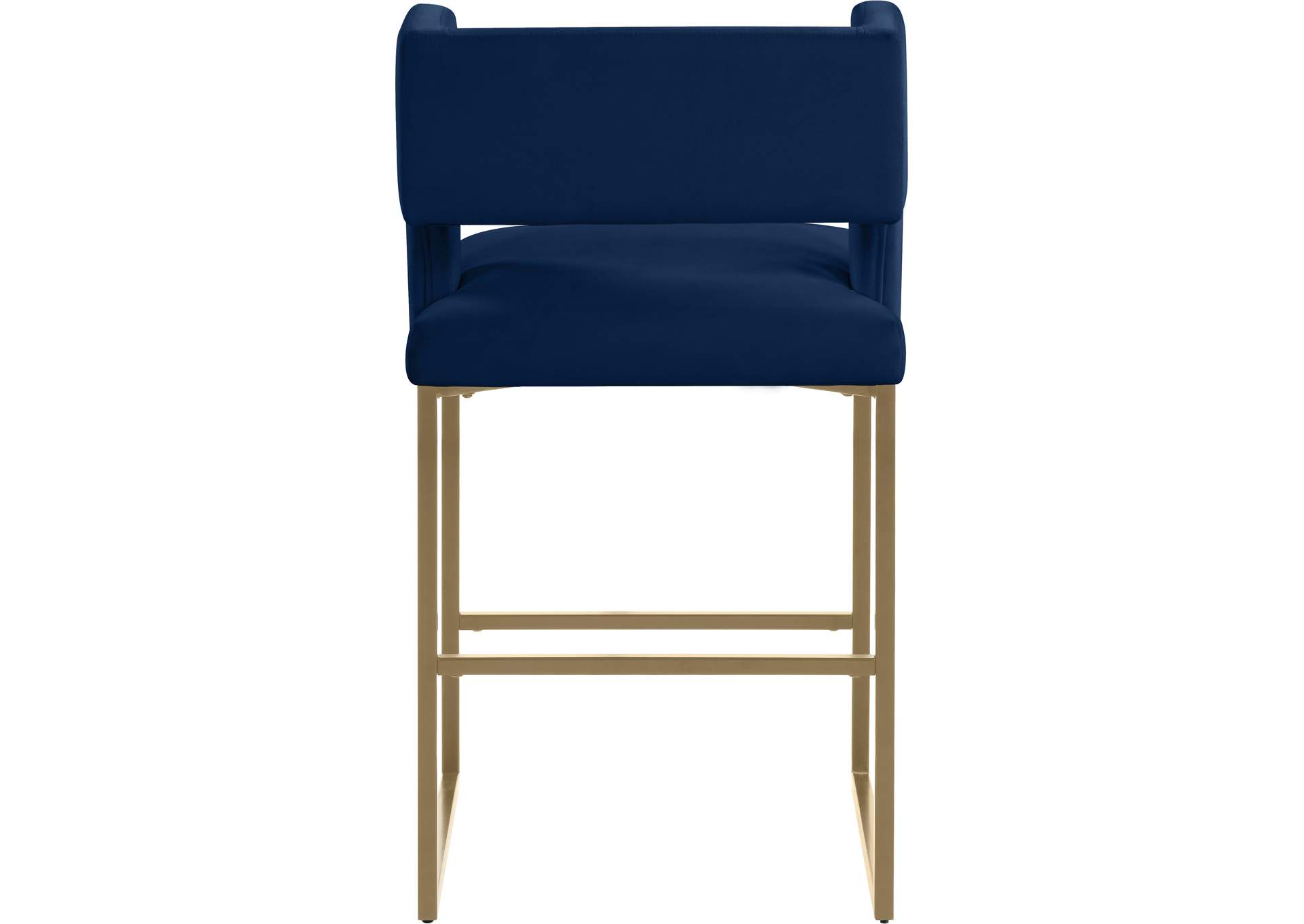 Caleb Navy Velvet Counter Stool Set of 2,Meridian Furniture