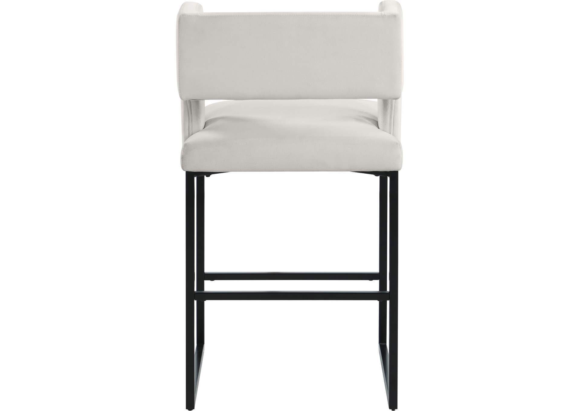 Caleb Cream Velvet Counter Stool Set of 2,Meridian Furniture