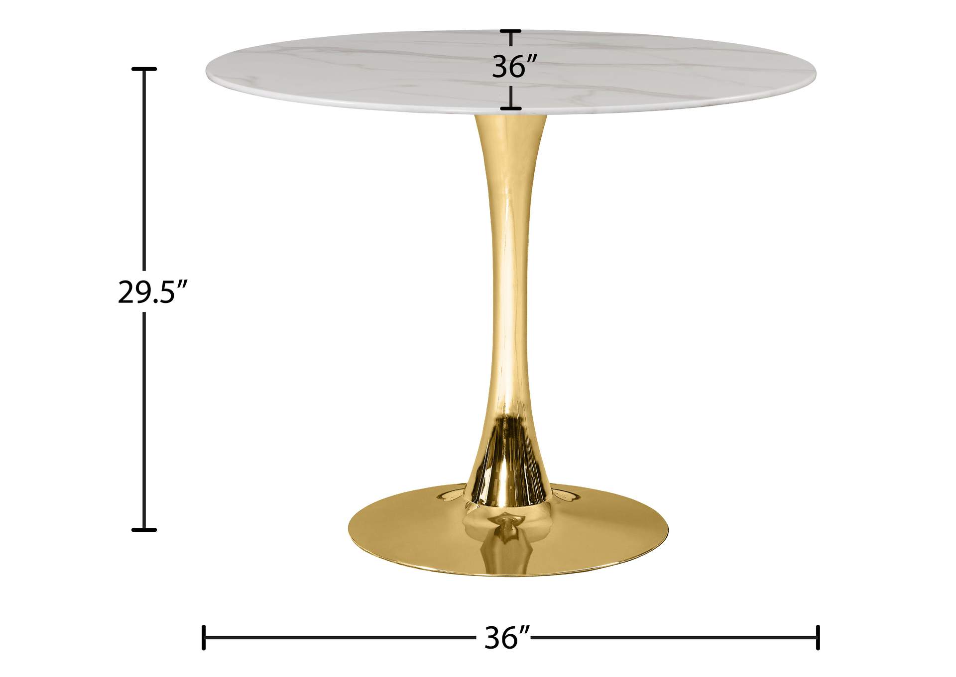 Tulip Gold Dining Table (3 Boxes),Meridian Furniture