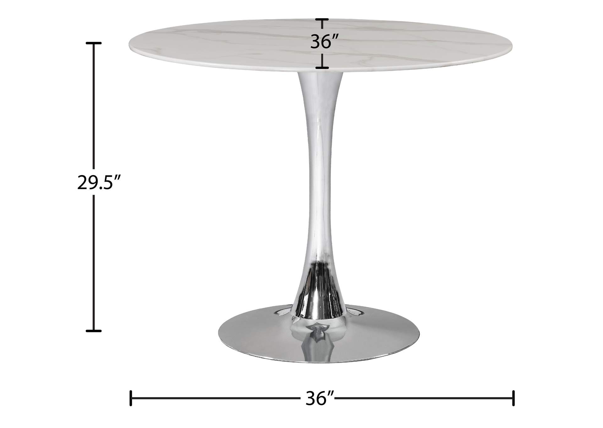 Tulip Chrome Dining Table (3 Boxes),Meridian Furniture