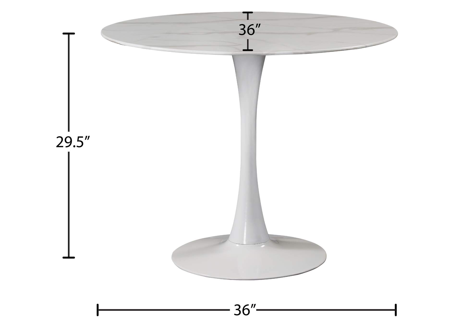 Tulip White Dining Table (3 Boxes),Meridian Furniture