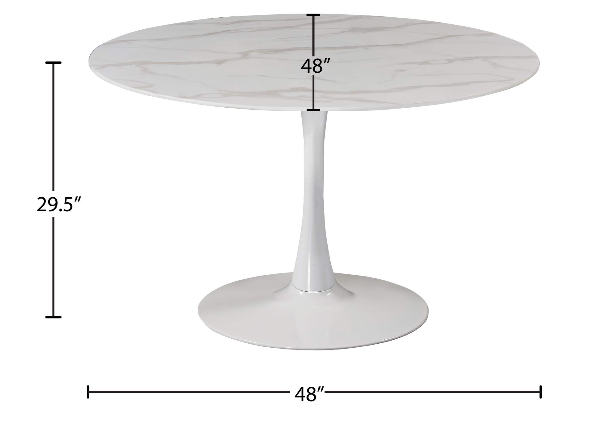 Tulip White Dining Table,Meridian Furniture