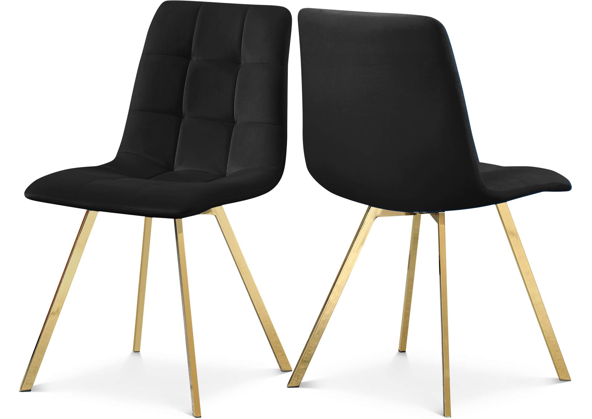 Annie Black Velvet Dining Chair Set of 2,Meridian Furniture