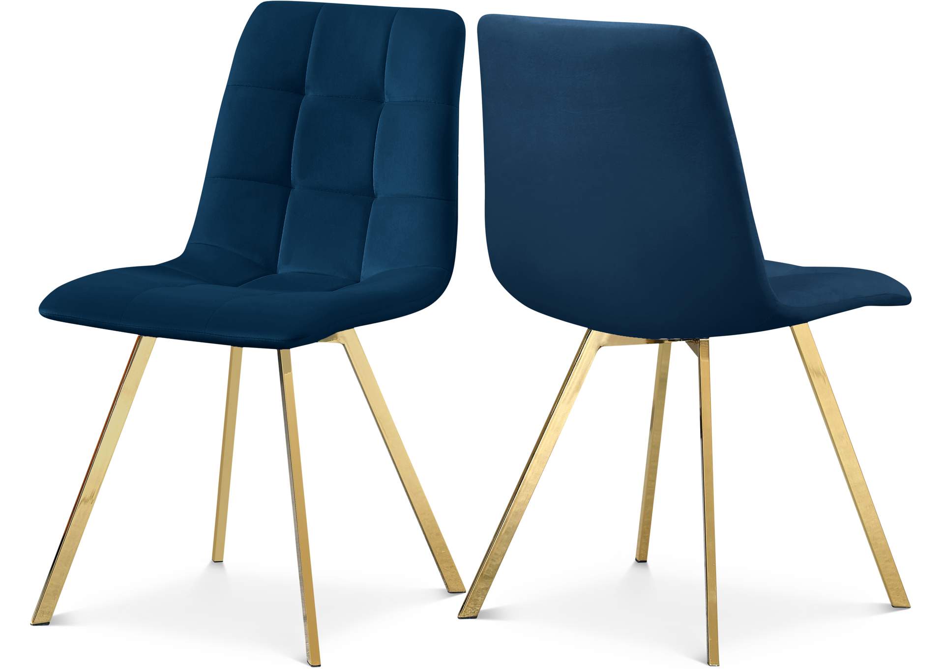 Annie Navy Velvet Dining Chair Set of 2,Meridian Furniture