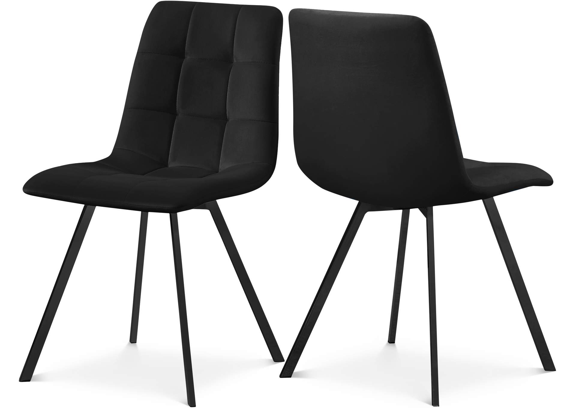 Annie Black Velvet Dining Chair Set of 2,Meridian Furniture