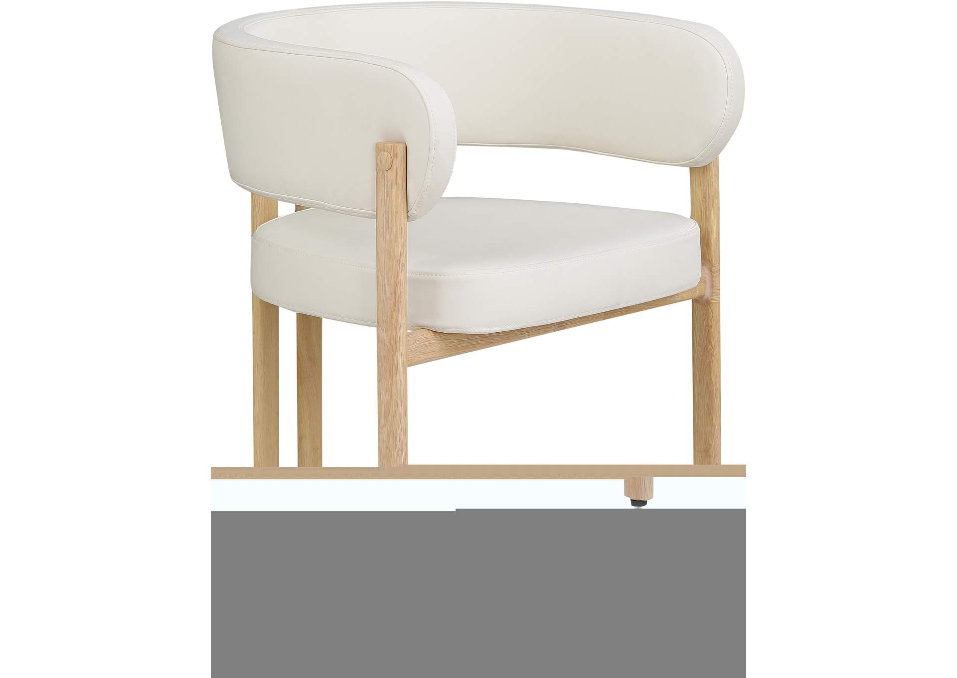 Gideon Cream Faux Leather Dining Chair Set of 2,Meridian Furniture