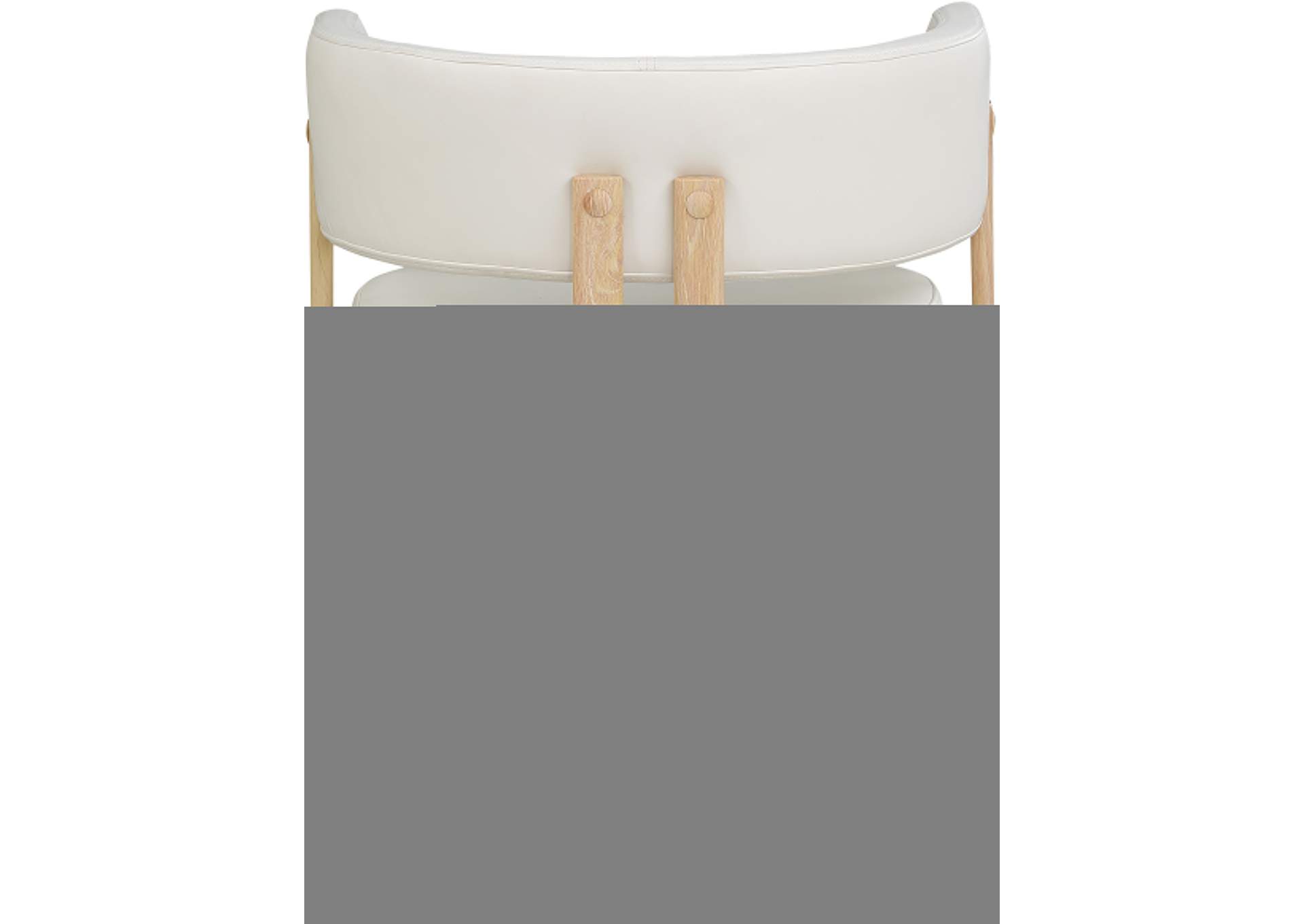 Gideon Cream Faux Leather Dining Chair Set of 2,Meridian Furniture