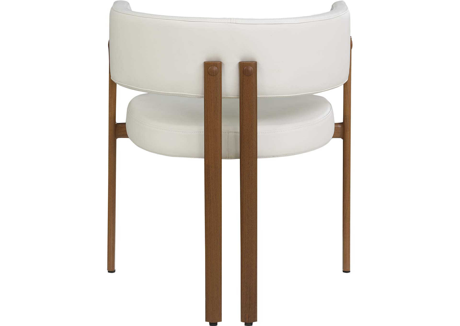 Gideon Cream Faux Leather Dining Chair Set of 2,Meridian Furniture