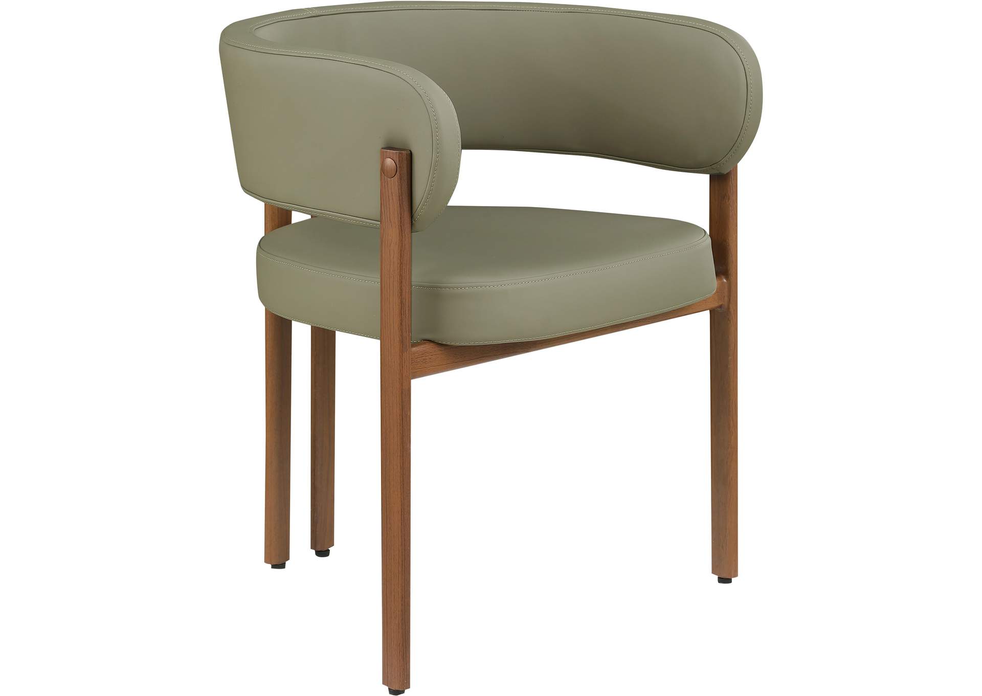 Gideon Olive Green Faux Leather Dining Chair Set of 2,Meridian Furniture