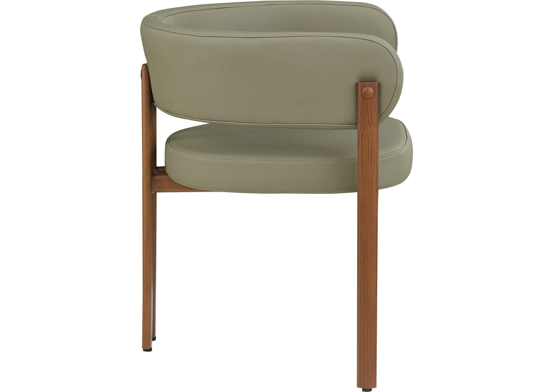 Gideon Olive Green Faux Leather Dining Chair Set of 2,Meridian Furniture