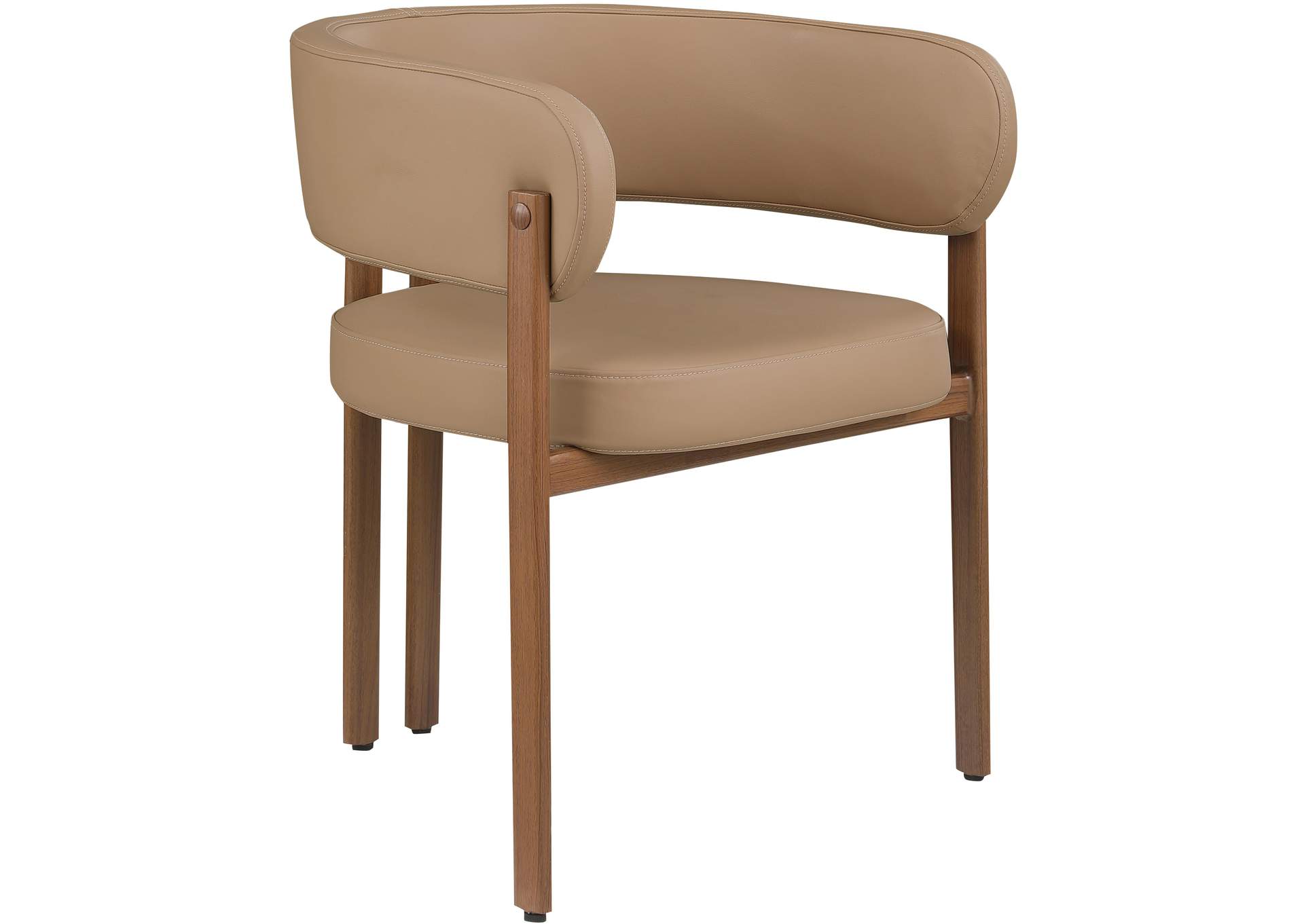 Gideon Tan Faux Leather Dining Chair Set of 2,Meridian Furniture