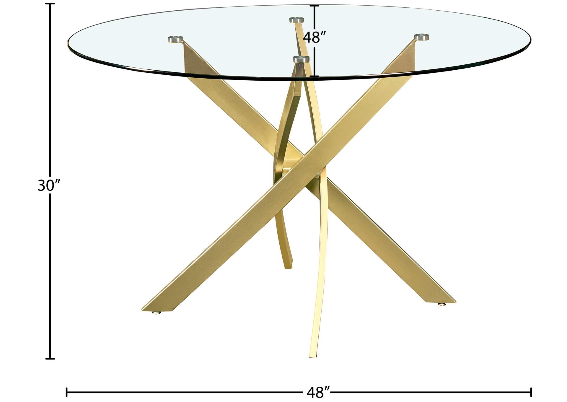 Xander Brushed Gold Dining Table,Meridian Furniture