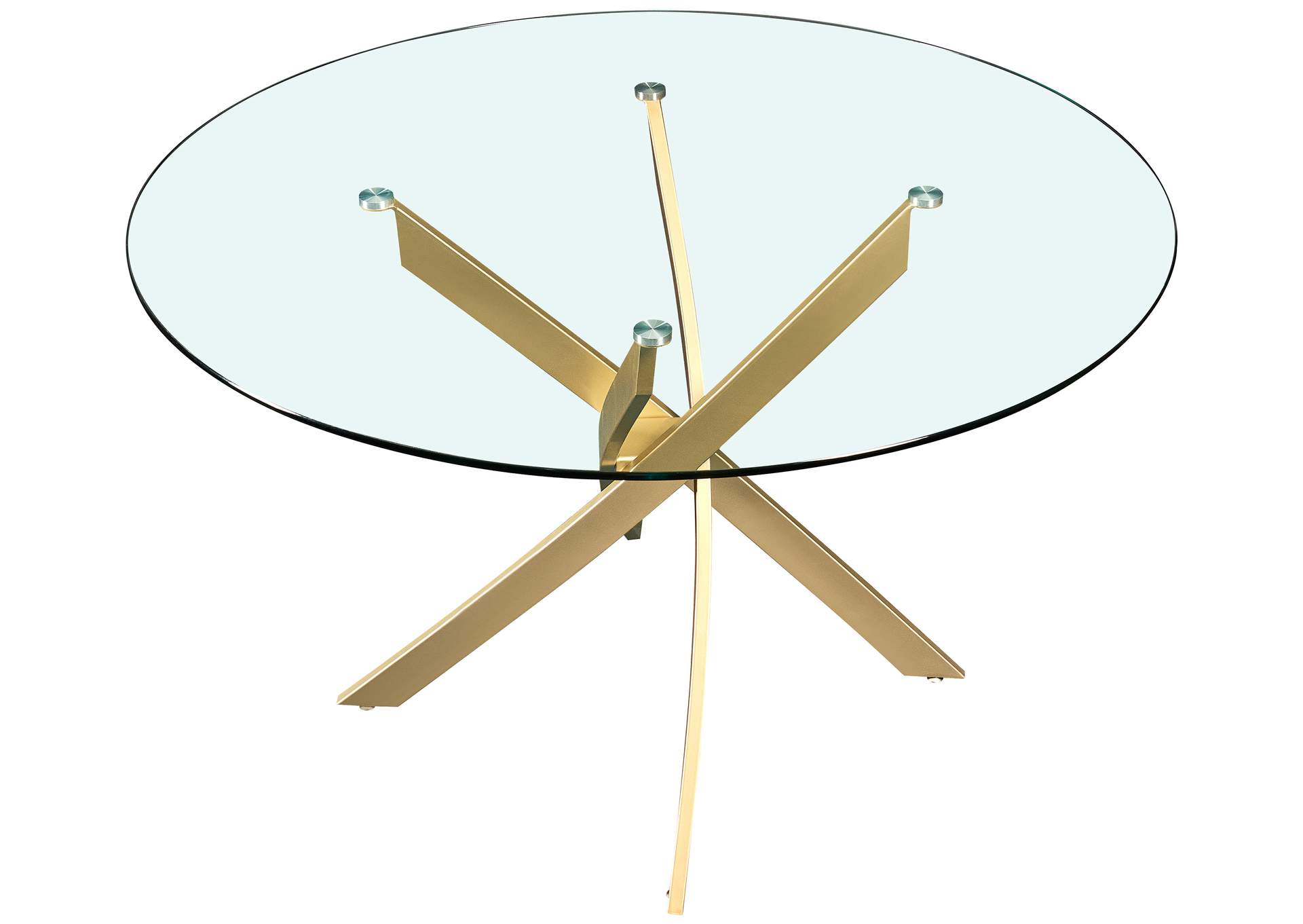 Xander Brushed Gold Dining Table,Meridian Furniture