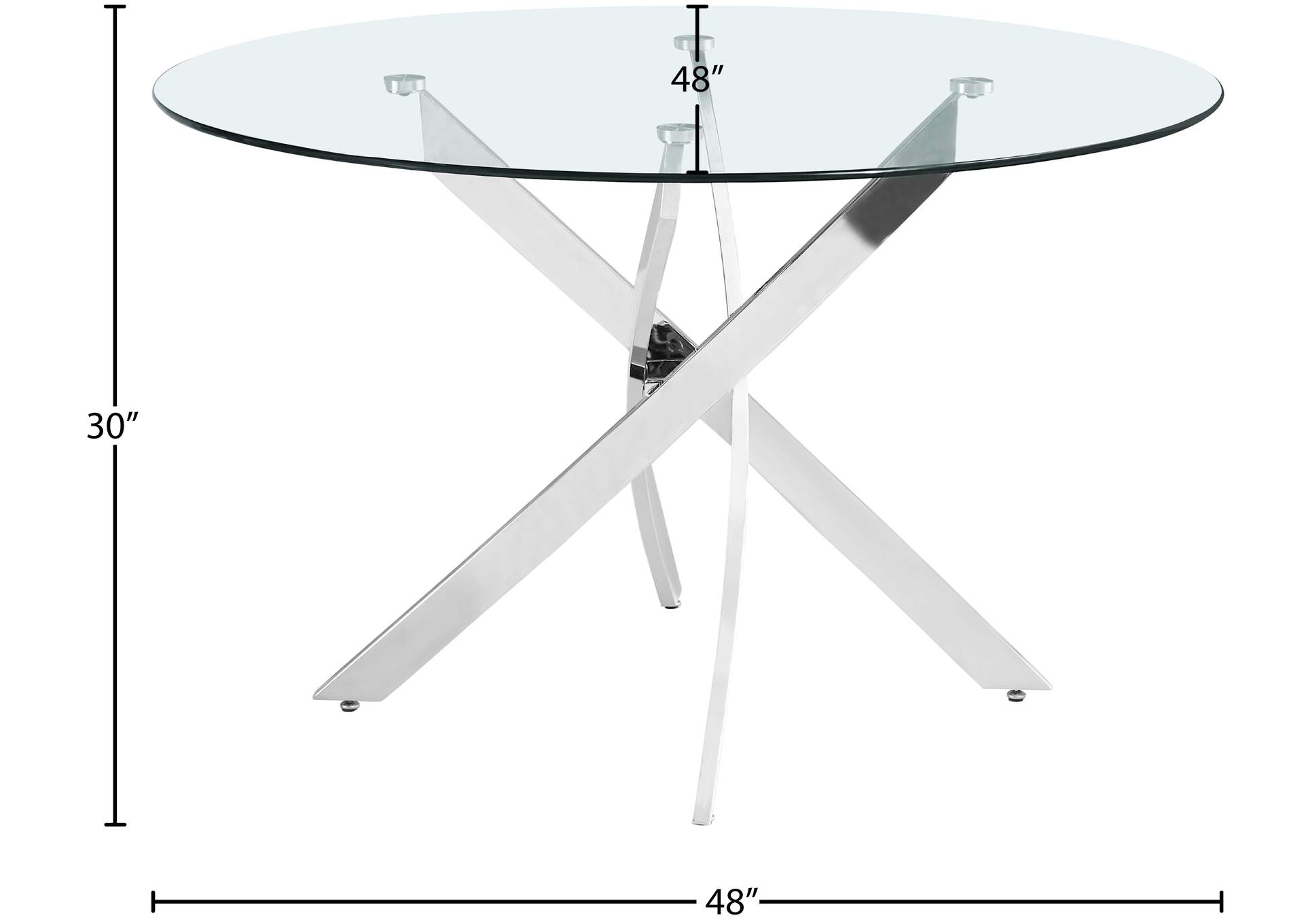 Xander Chrome Dining Table,Meridian Furniture