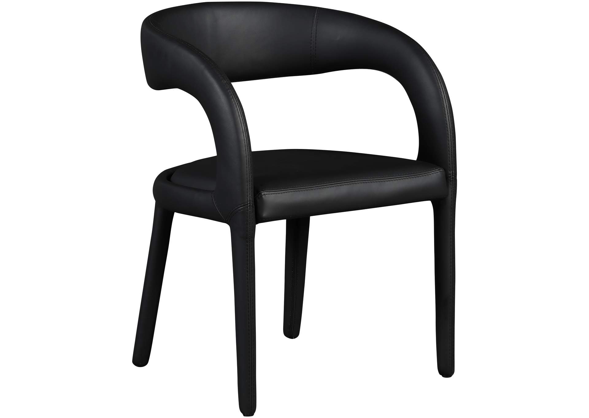 Sylvester Black Faux Leather Dining Chair,Meridian Furniture