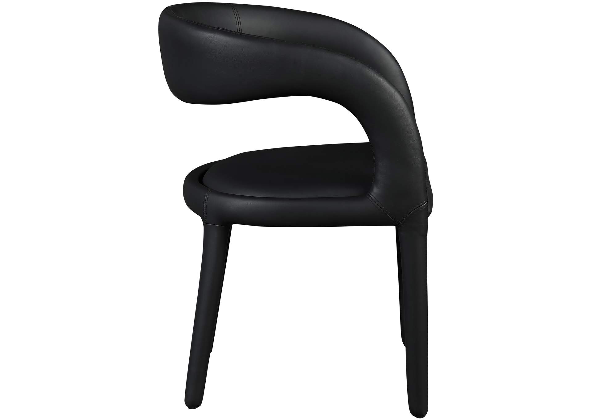 Sylvester Black Faux Leather Dining Chair,Meridian Furniture