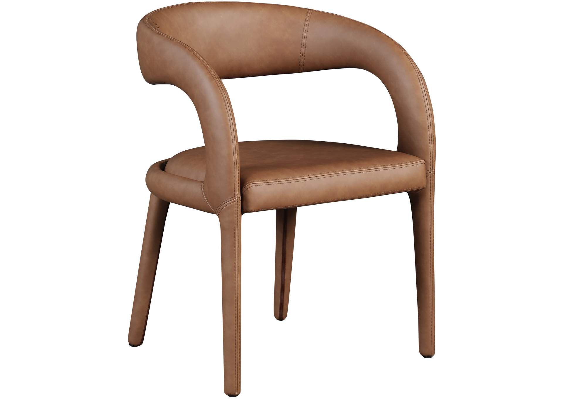 Sylvester Brown Faux Leather Dining Chair,Meridian Furniture