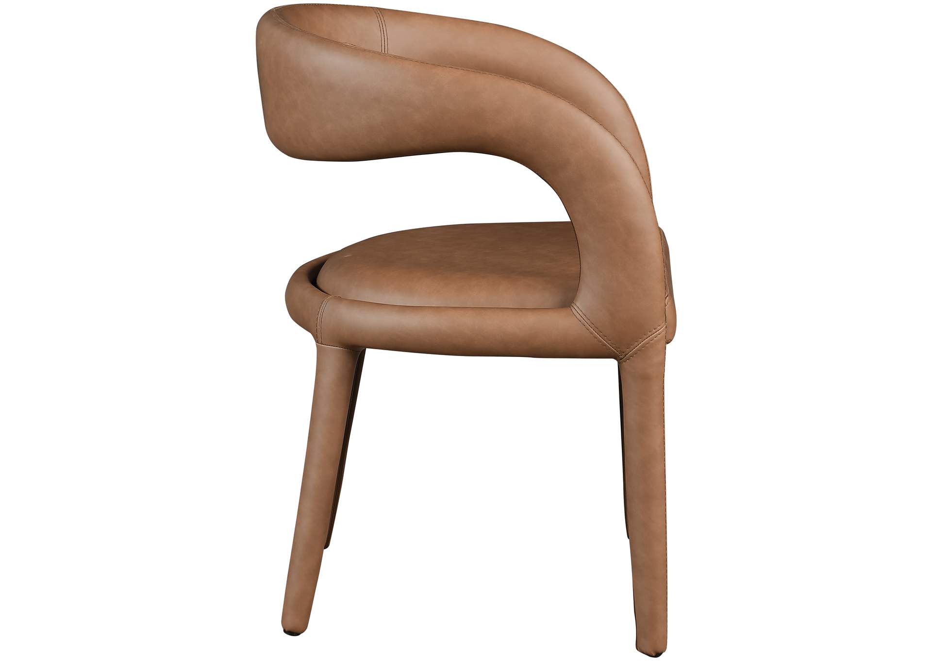 Sylvester Brown Faux Leather Dining Chair,Meridian Furniture