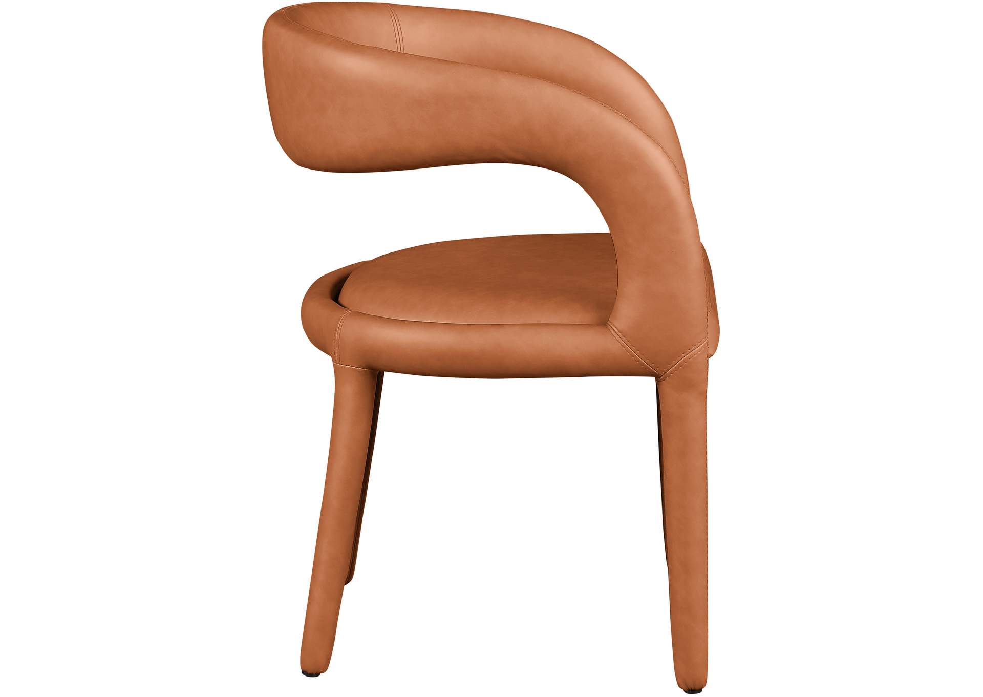 Sylvester Cognac Faux Leather Dining Chair,Meridian Furniture