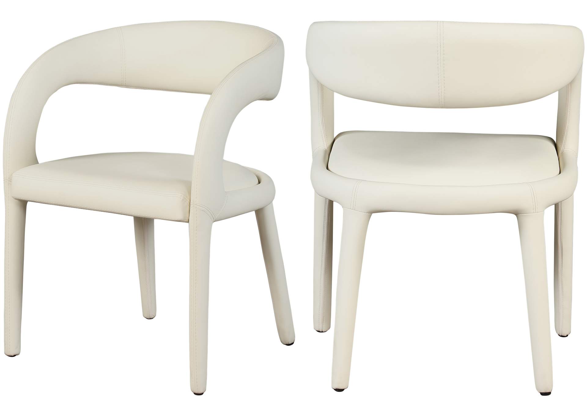 Sylvester Cream Faux Leather Dining Chair,Meridian Furniture