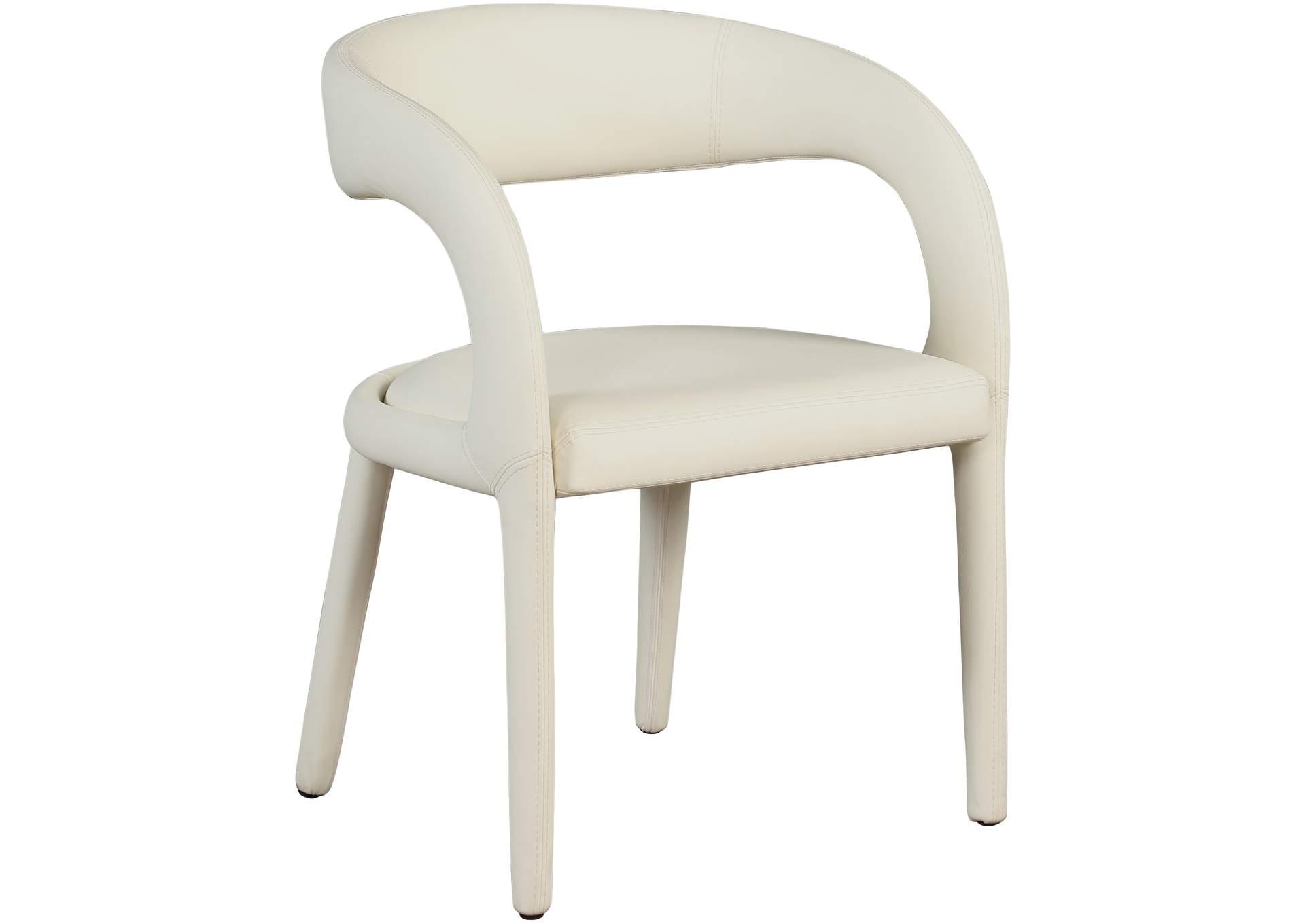 Sylvester Cream Faux Leather Dining Chair,Meridian Furniture