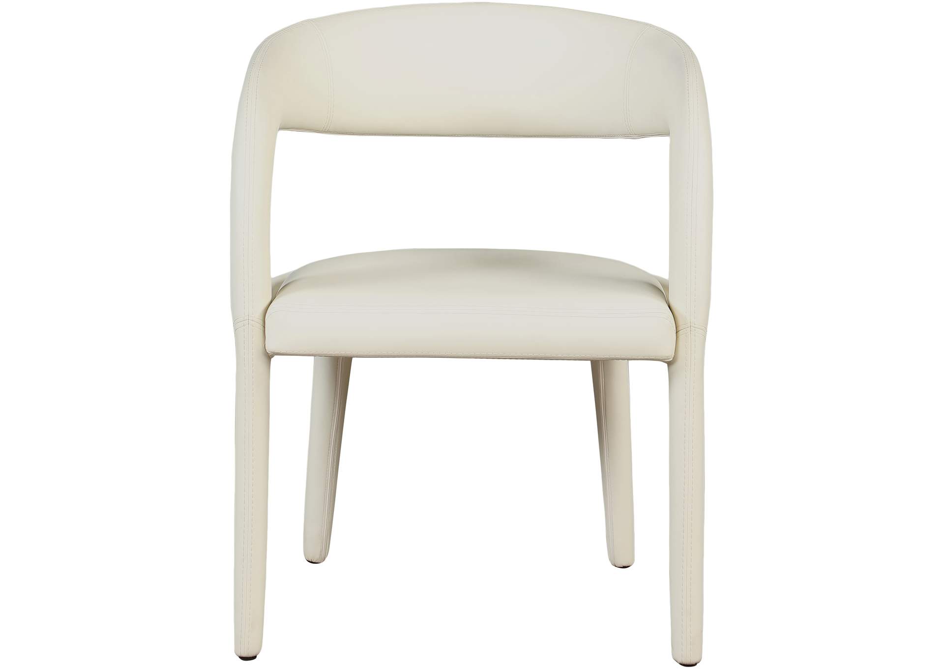 Sylvester Cream Faux Leather Dining Chair,Meridian Furniture