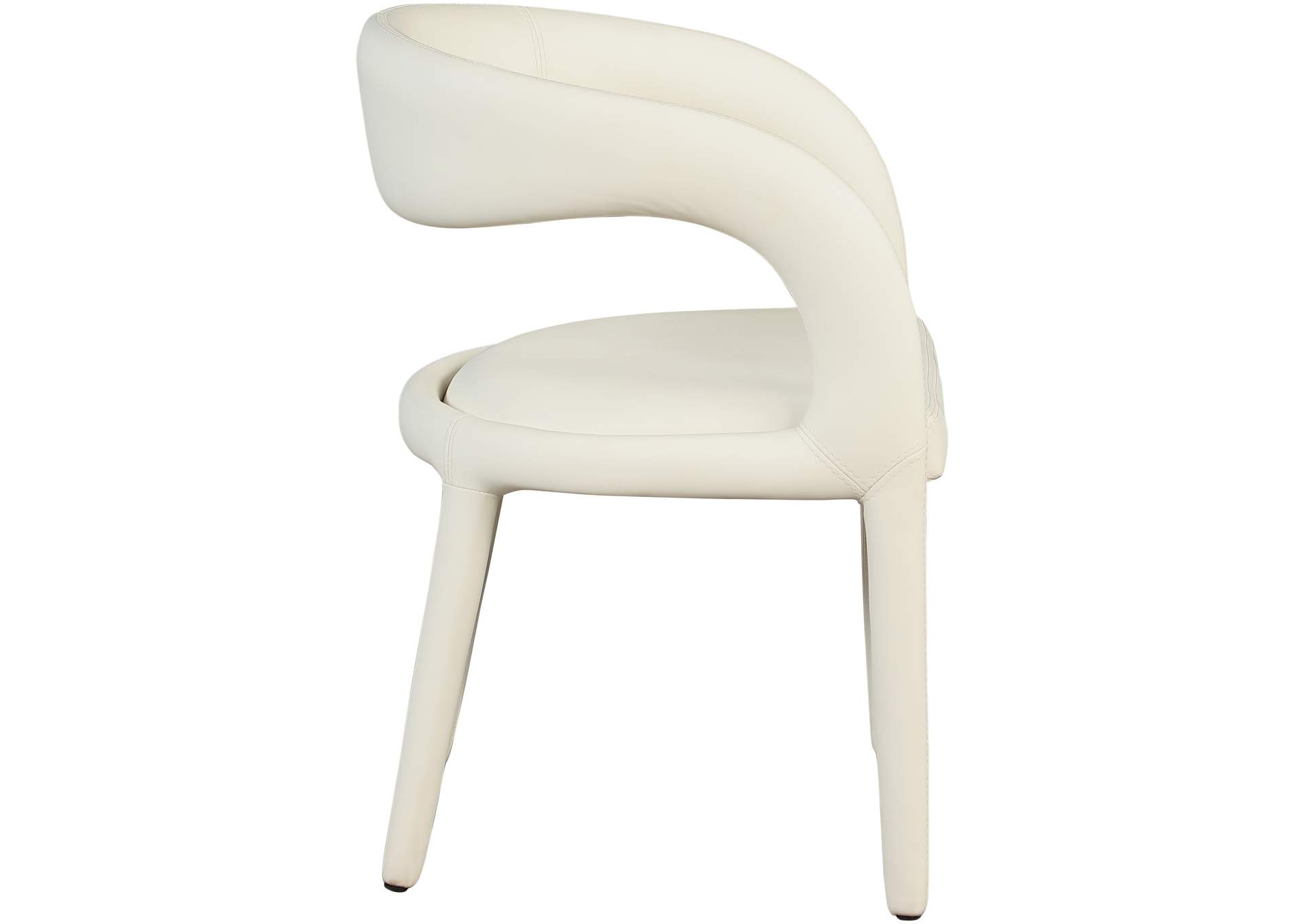 Sylvester Cream Faux Leather Dining Chair,Meridian Furniture