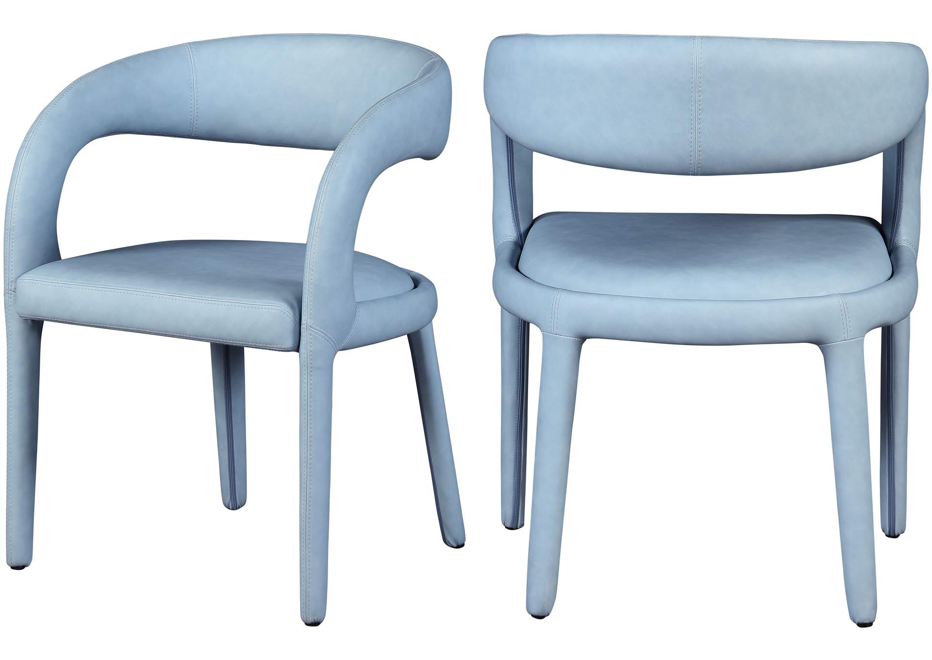 Sylvester Light Blue Faux Leather Dining Chair,Meridian Furniture