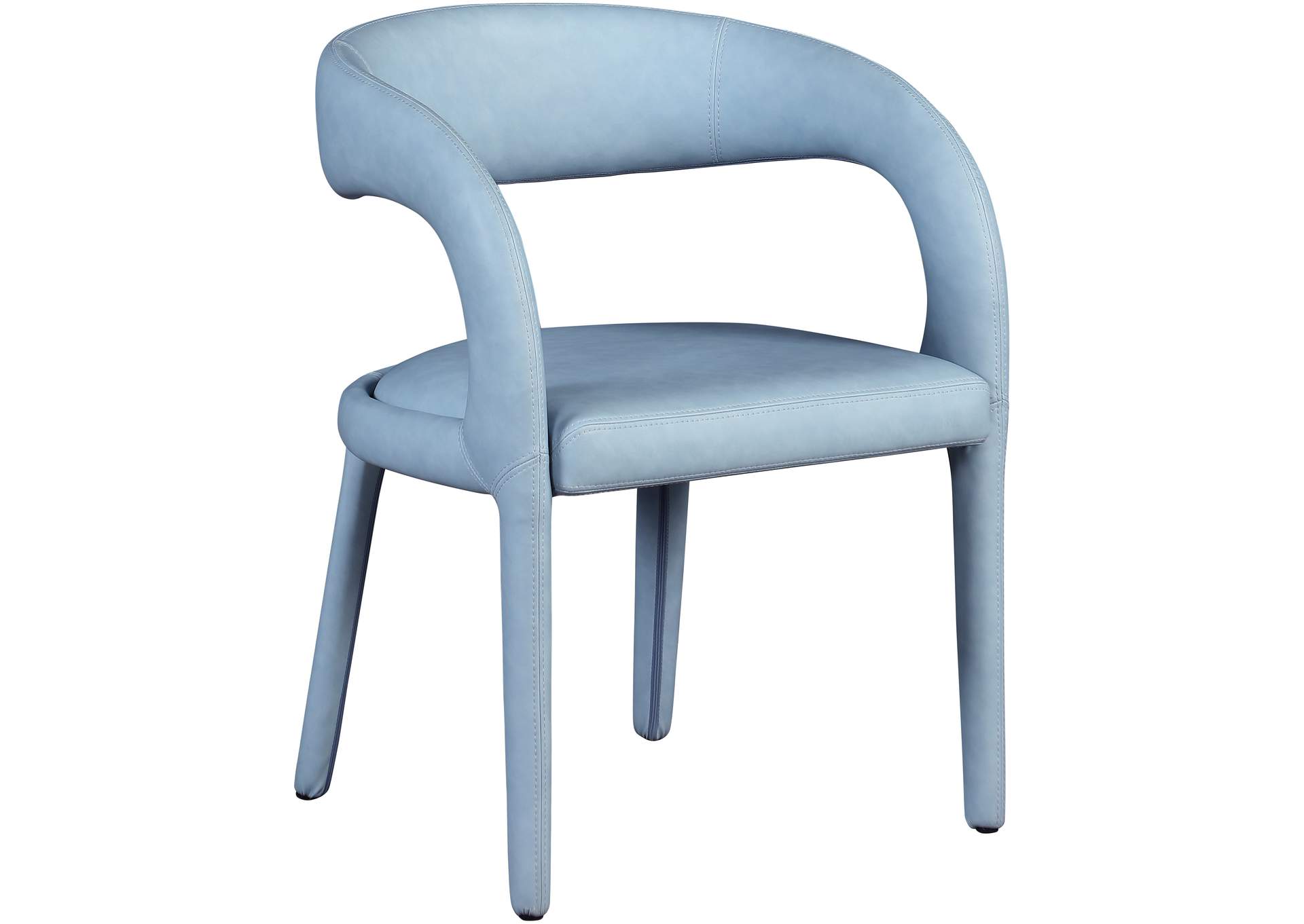 Sylvester Light Blue Faux Leather Dining Chair,Meridian Furniture