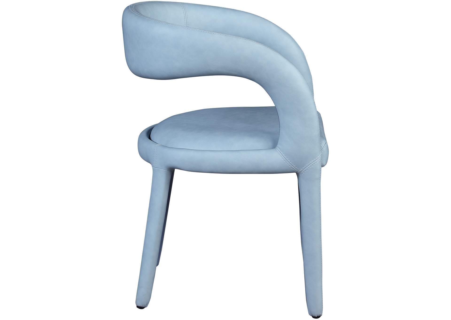 Sylvester Light Blue Faux Leather Dining Chair,Meridian Furniture