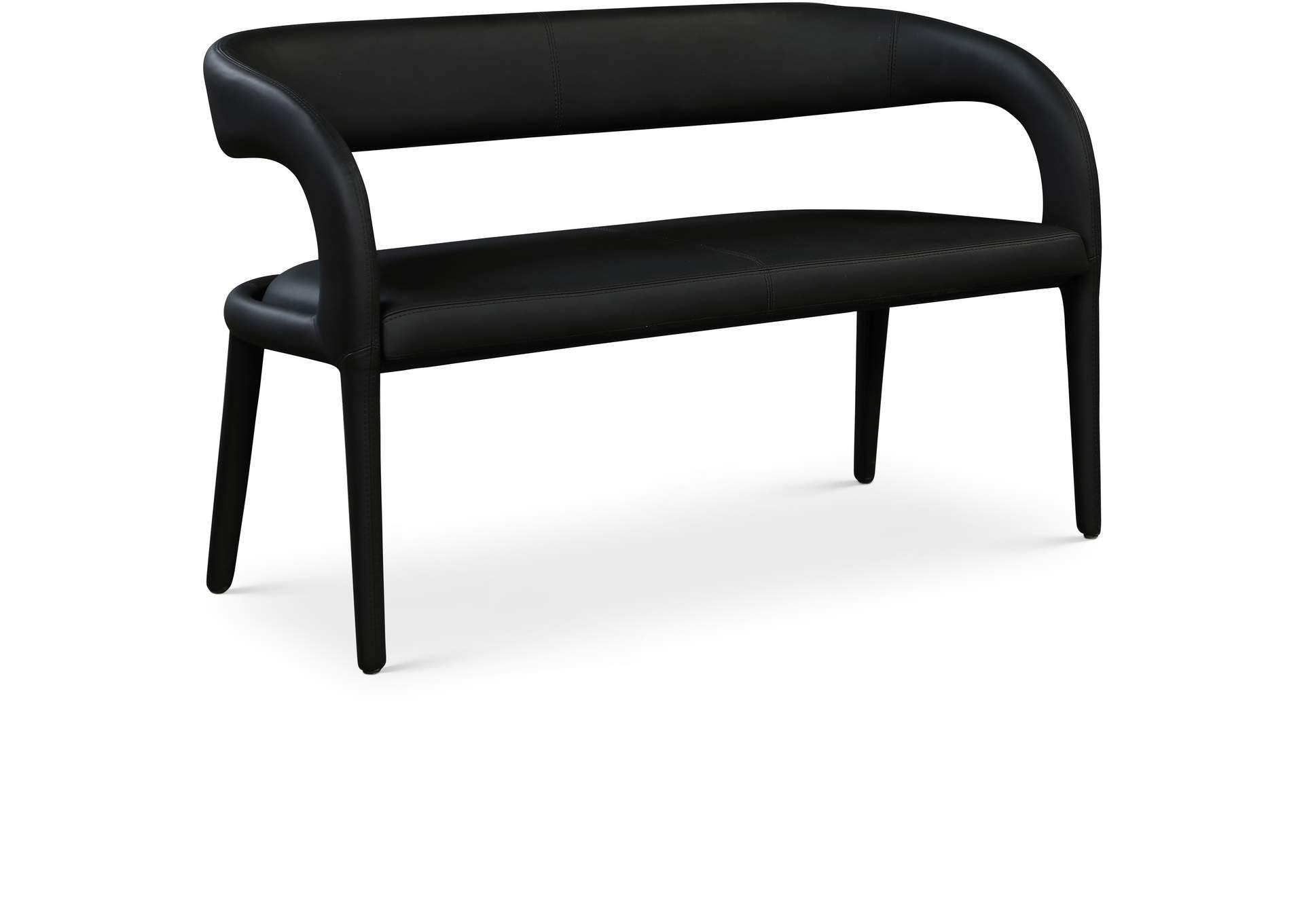 Sylvester Black Faux Leather Bench,Meridian Furniture