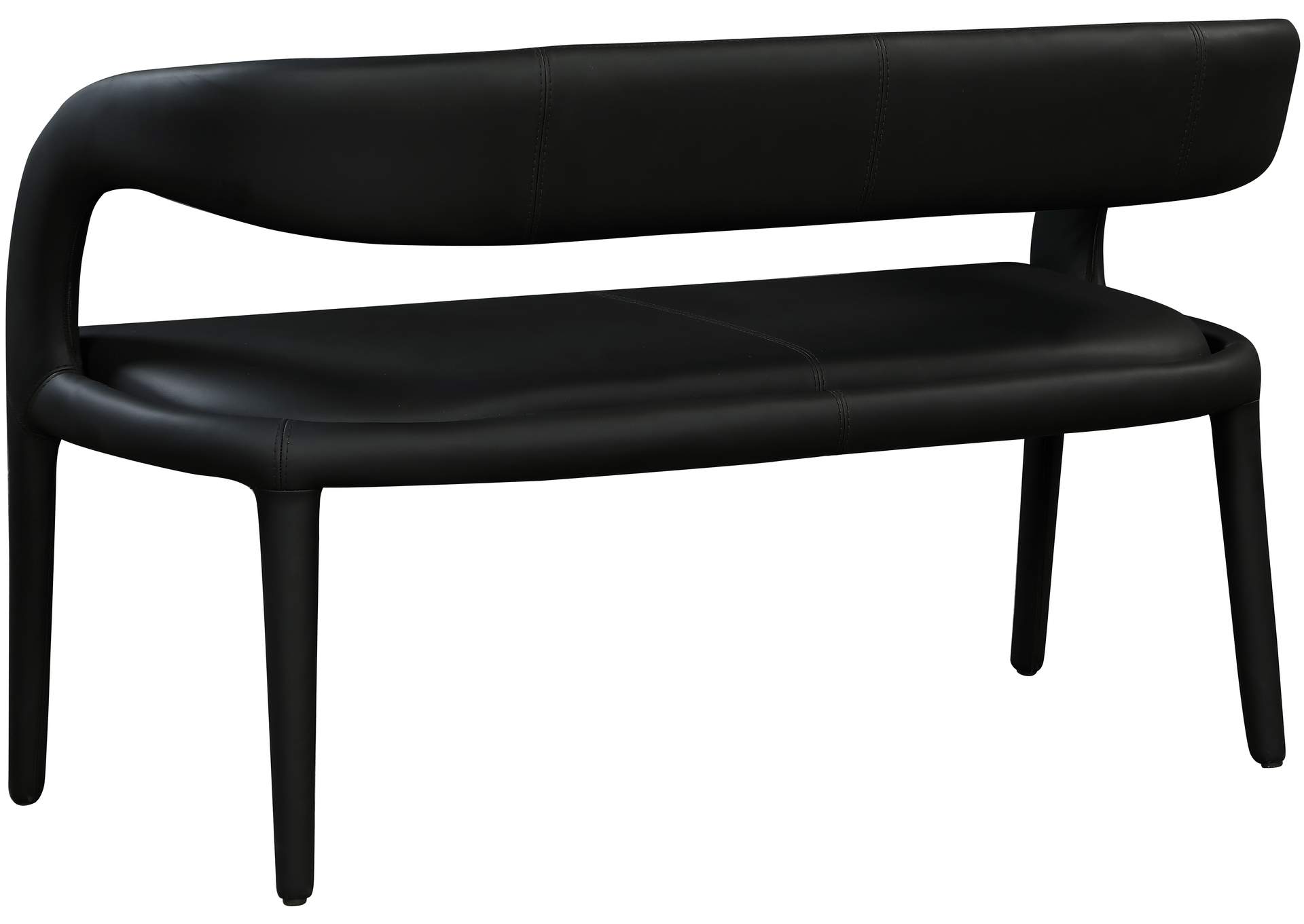 Sylvester Black Faux Leather Bench,Meridian Furniture